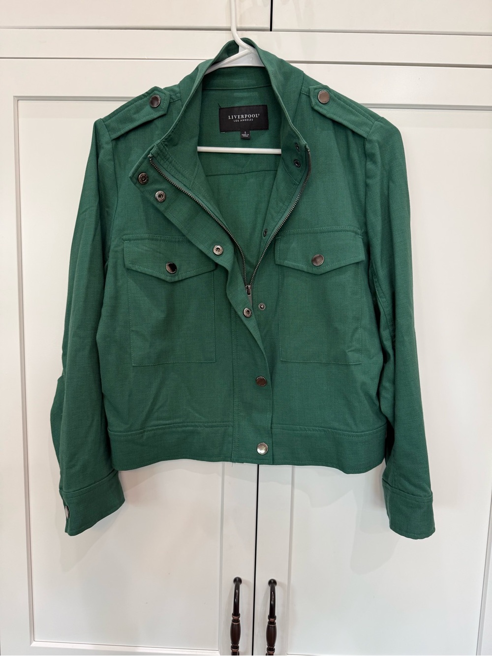 Liverpool Forest Green Utility Jacket with Epaulets